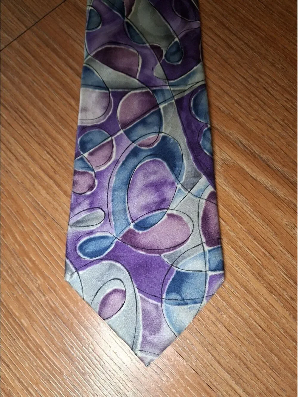 Jerry Garcia 100% Silk Tie Purple Multicolor Art